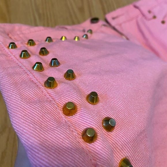 Forever21 Gold Studded Pink Shorts - Picture 3 of 8